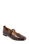 Bueno Eliana Mary Jane Flat In Bordeaux Patent