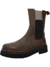 BUENO GIZELLE MENS LEATHER ROUND TOE WEDGE BOOTS