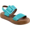 Bueno Julian Two-strap Sandal In Turquoise