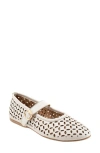 Bueno Kehlani Perforated Mary Jane Flat In White