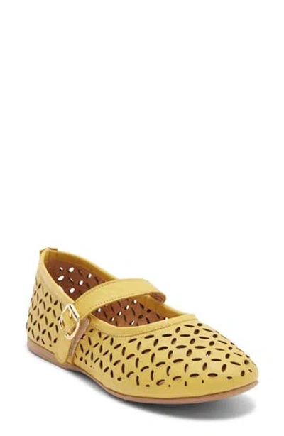 Bueno Kehlani Mary Jane Flat In Yellow