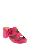 Bueno Milan Platform Slide Sandal In Hot Pink