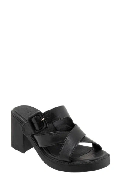 Bueno Milan Platform Sllide Sandal In Black