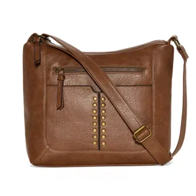Bueno Of California Double Zip Hobo Crossbody Bag In Brown