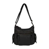 Bueno Of California Elephant Large Washed Hobo Crossbody Bag In Black