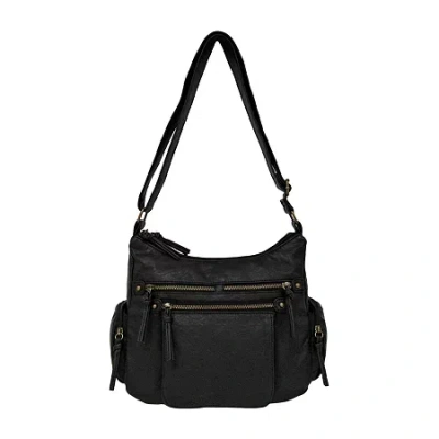 Bueno Of California Elephant Large Washed Hobo Crossbody Bag In Black
