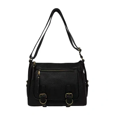 Bueno Of California Glenhaven Buckle Front Crossbody Bag In Black