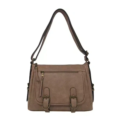 Bueno Of California Glenhaven Buckle Front Crossbody Bag In Brown