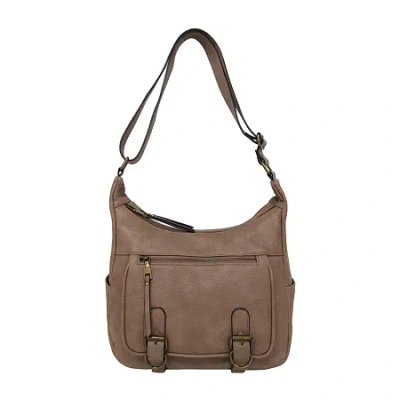 Bueno Of California Glenhaven Buckle Front Large Crossbody Bag In Brown