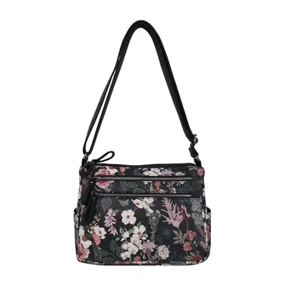 Bueno Of California Washed Double Zip Crossbody Bag In Blue