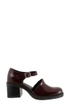 Bueno Rita Block Heel Pump In Burgundy Patent