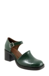 Bueno Rita Block Heel Pump In Hunter Green Patent