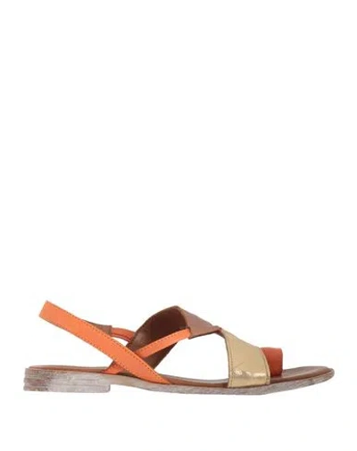 Bueno Woman Thong Sandal Orange Size 6 Leather