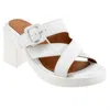 Bueno Women's Milan Heels In White In White