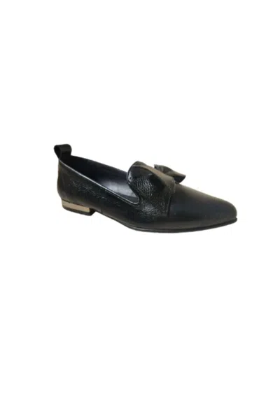 Bueno Women's Pointed Toe Flat Shoes In Black Shimmer