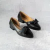 Bueno Women's Smooth Leather Flat Shoes In Black