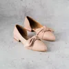 Bueno Women's Smooth Leather Flat Shoes In Pale Pink