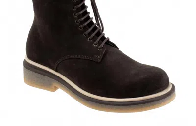 Bueno Women's Wella Lace-up Boots In Chocolate Suede In Multi