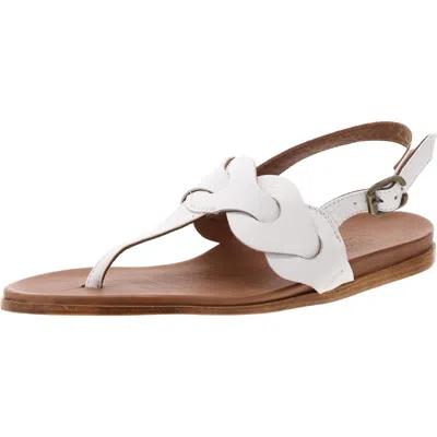 Bueno Womens Thong Flat Slingback Sandals In White