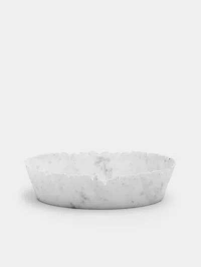 Bufalini Drap Marble Bowl  Abask Luxury Gift In White