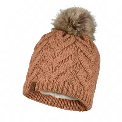 Buff Adult Knitted And Fleece Beanie Hat In Caryn Rosewood In Brown