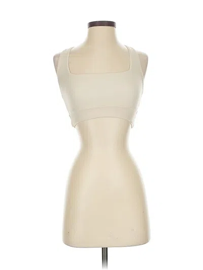 Pre-owned Buff Bunny Tank Top Ivory Strapless Neckline Tops In White