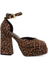 Buffalo 110mm May Dorsay Platform Ankle-strap Pumps In Brown