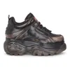 Buffalo 1339-14 Vntg - Women's Brown Platform Lace-up Sneakers In Multi