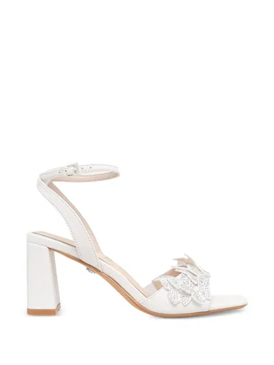 Buffalo Ashley Butterfly Glam Block-heel Sandals In White