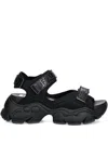 Buffalo Binary 0 Chunky-sole Platform Sandals In Black
