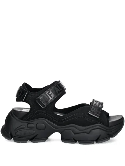 Buffalo Binary 0 Chunky-sole Platform Sandals In Black