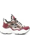 Buffalo Binary Glam Animal-print Sneakers In Red