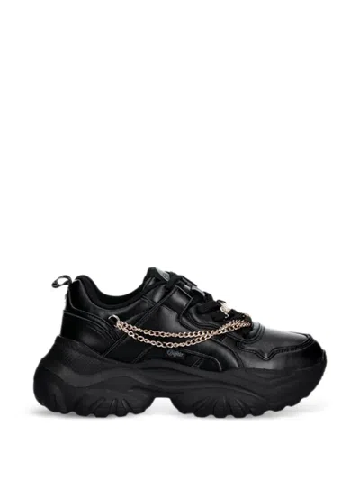 Buffalo Bliss Chain Platform Sneakers In Black