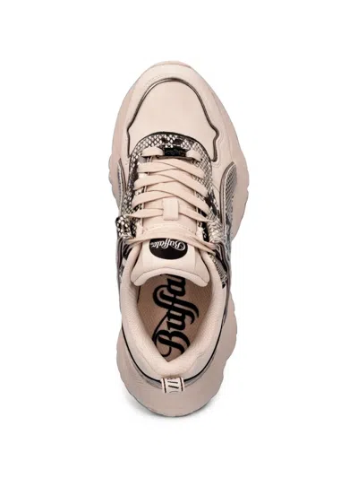 Buffalo Bliss Snakeskin-effect Chunky Sneakers In White