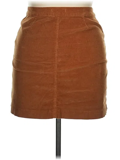 Pre-owned Buffalo By David Bitton Faux Leather Skirt In Brown