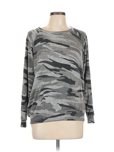 Pre-owned Buffalo By David Bitton Long Sleeve Top Gray Boatneck Tops