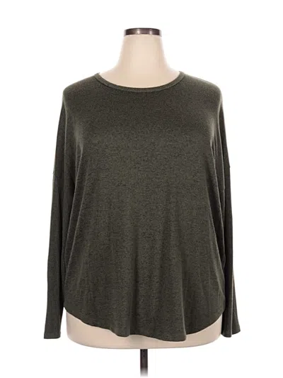 Pre-owned Buffalo By David Bitton Long Sleeve Top Gray Crew Neck Tops