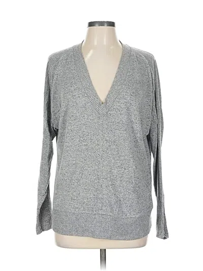 Pre-owned Buffalo By David Bitton Long Sleeve Top Gray V Neck Tops