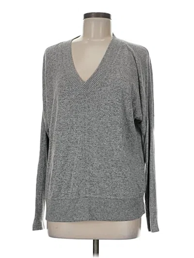 Pre-owned Buffalo By David Bitton Long Sleeve Top Gray V-neck Tops