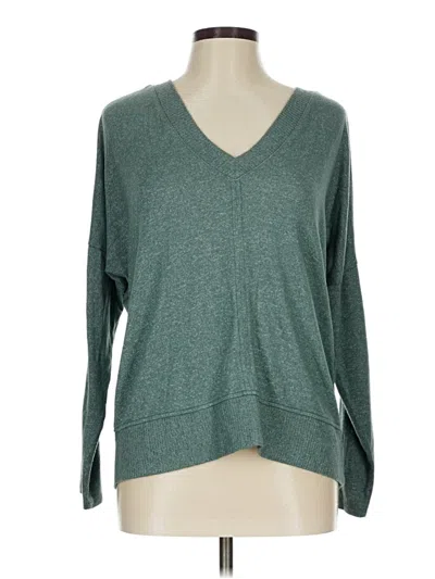 Pre-owned Buffalo By David Bitton Long Sleeve Top Green V-neck Tops