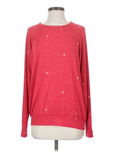 Pre-owned Buffalo By David Bitton Long Sleeve Top Red Crew Neck Tops