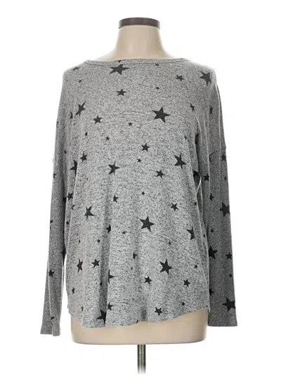 Pre-owned Buffalo By David Bitton Long Sleeve Top Silver Stars Pattern Crew Neck Tops