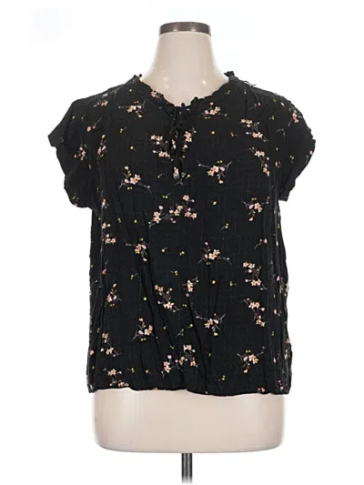 Pre-owned Buffalo By David Bitton Short Sleeve Blouse In Black