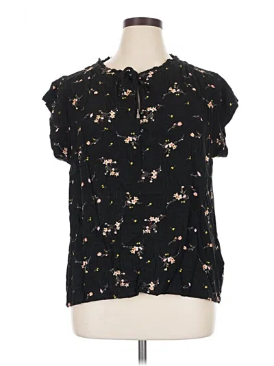 Pre-owned Buffalo By David Bitton Short Sleeve Blouse In Black