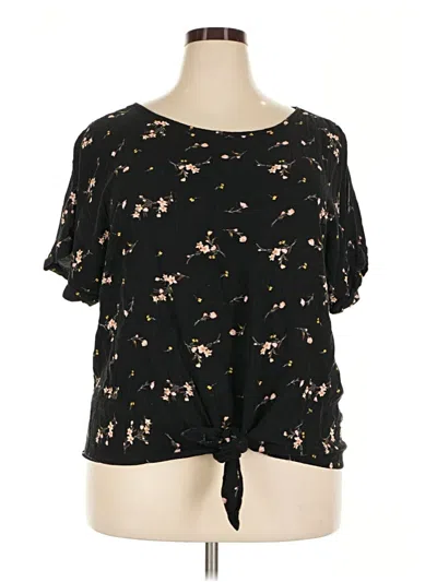 Pre-owned Buffalo By David Bitton Short Sleeve Blouse In Black