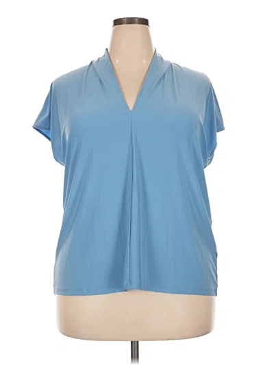Pre-owned Buffalo By David Bitton Short Sleeve Blouse In Blue