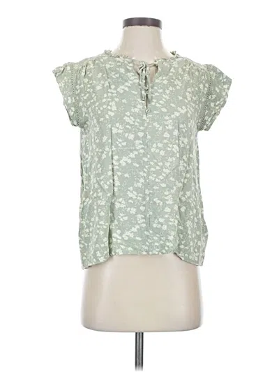 Pre-owned Buffalo By David Bitton Short Sleeve Blouse In Green