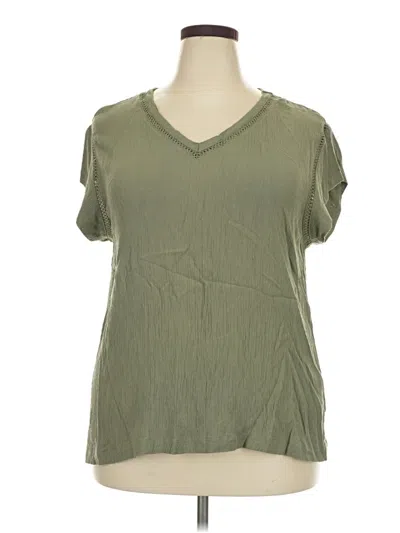 Pre-owned Buffalo By David Bitton Short Sleeve Blouse In Green