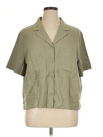Pre-owned Buffalo By David Bitton Short Sleeve Blouse In Green