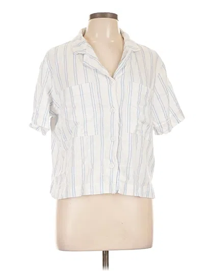Pre-owned Buffalo By David Bitton Short Sleeve Blouse In White